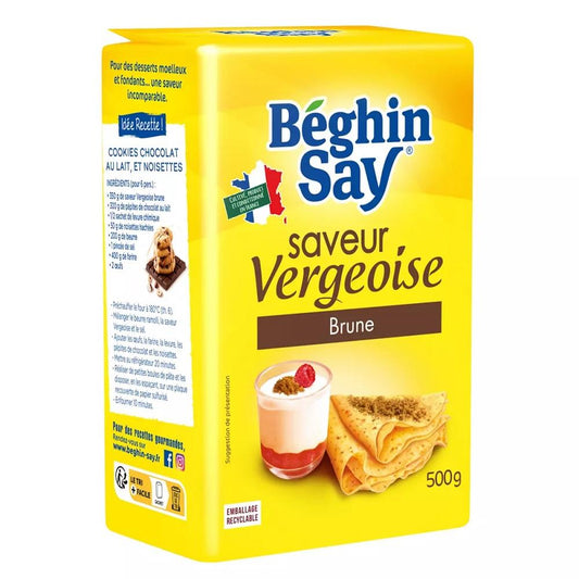 Elevate your culinary creations with Béghin Say Brown Vergeoise, a dark caramelized beet sugar that brings the rich, bold flavors of Northern France to your kitchen. Known for its deep caramel taste and soft texture, this premium brown vergeoise is the perfect ingredient to add warmth and depth to sugar pies, waffles, and pan-seared desserts. It also adds a beautiful golden-brown hue to yogurts, cakes, and pastries.