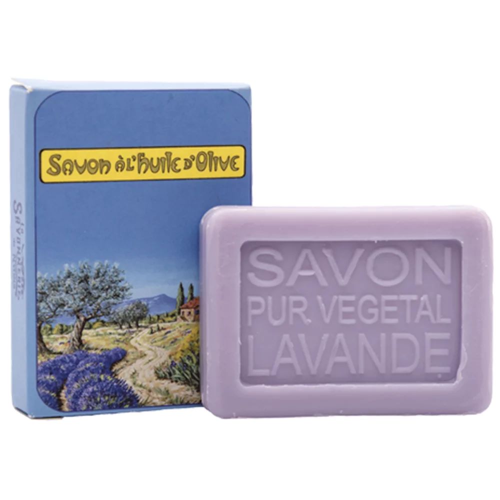 La Savonnerie de Nyons Guest Soap Provençal Landscape, 25g, with Provençal landscape artwork by Luc Mazan.