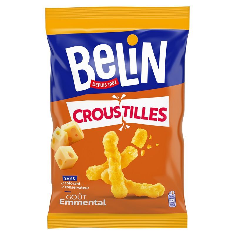 Discover the delicious crunch of Belin Croustilles Goût Emmental, the ultimate French snack for cheese lovers. These perfectly baked, bite-sized crisps are infused with the rich and creamy taste of Emmental cheese, delivering a burst of flavor in every bite. 