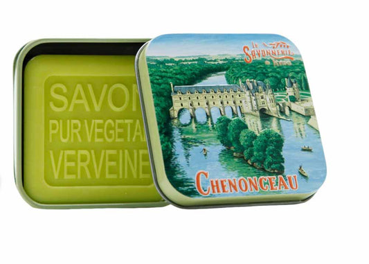 La Savonnerie de Nyons Metal Box "Chenonceau" Verbena Soap 3.52oz/100g