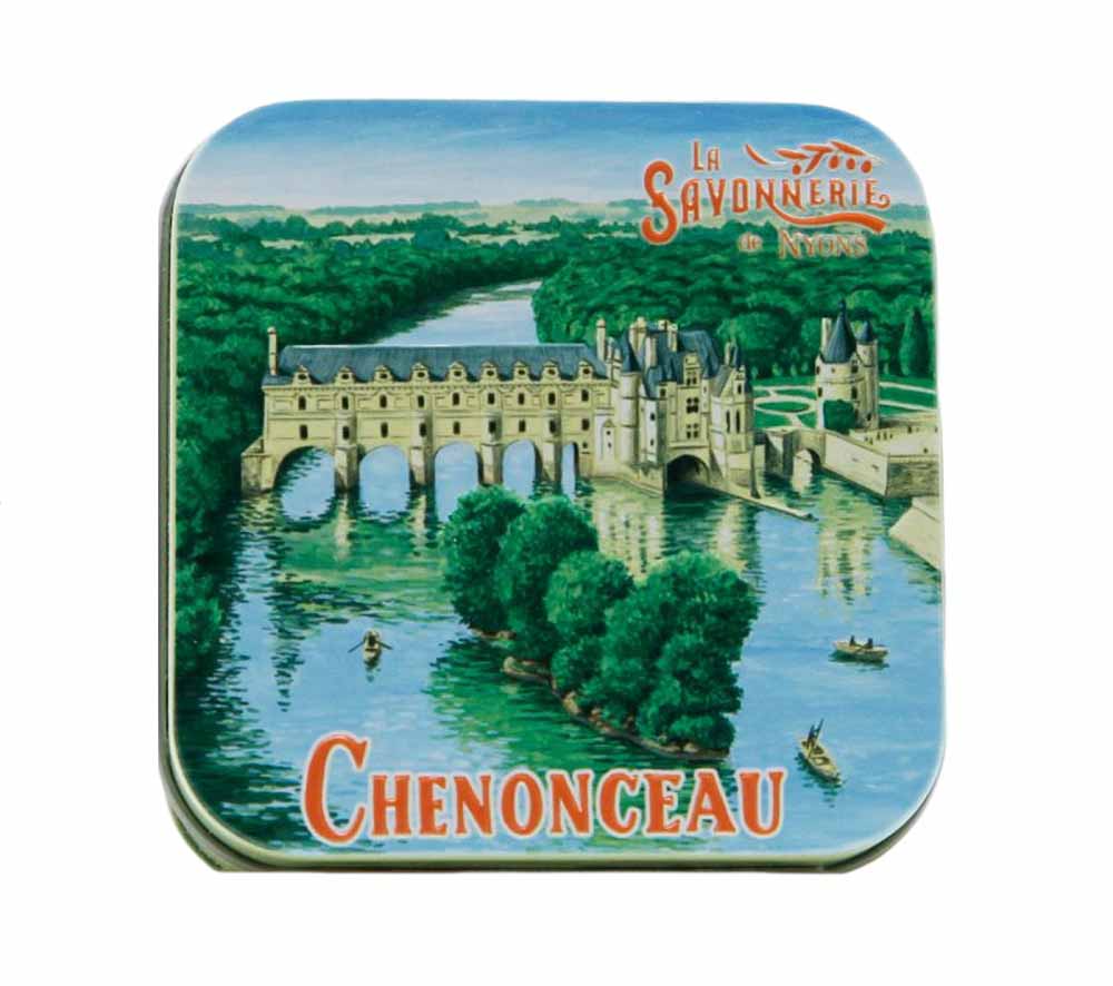 La Savonnerie de Nyons Metal Box "Chenonceau" Verbena Soap 3.52oz/100g