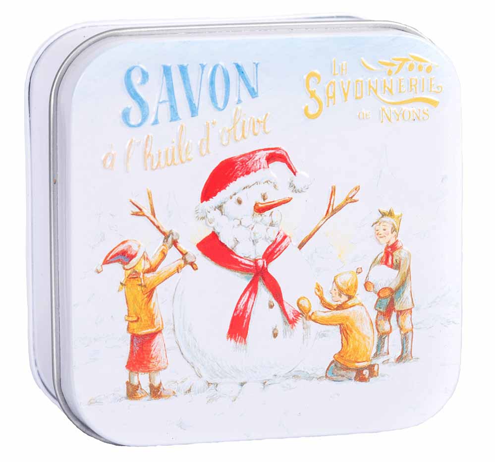 La Savonnerie de Nyons Metal Box Snowman 100gr/3.52 oz