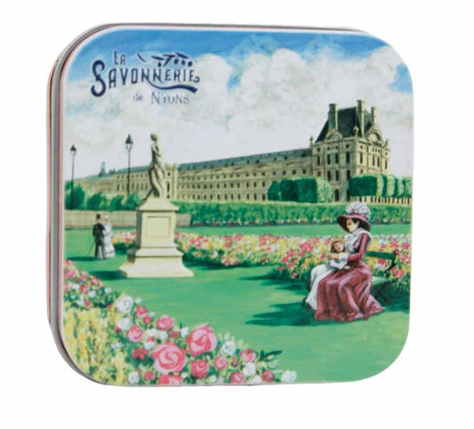 La Savonnerie de Nyons Boîte Métallique "Les Jardins" Savon à la Fleur de Coton 3.52oz/100g