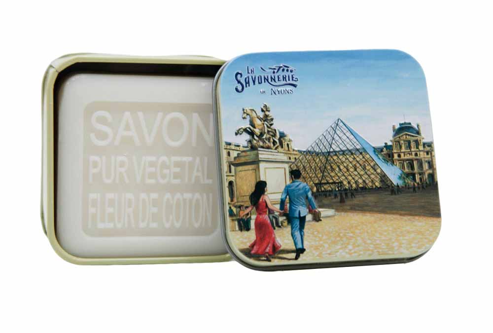 La Savonnerie de Nyons Metal Box "La Pyramide" Cotton Flower Soap 3.52oz/100g