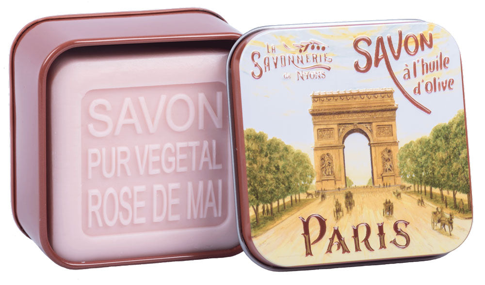 La Savonnerie de Nyons Square Metal Tin Arc de Triomphe 100g/3.52oz