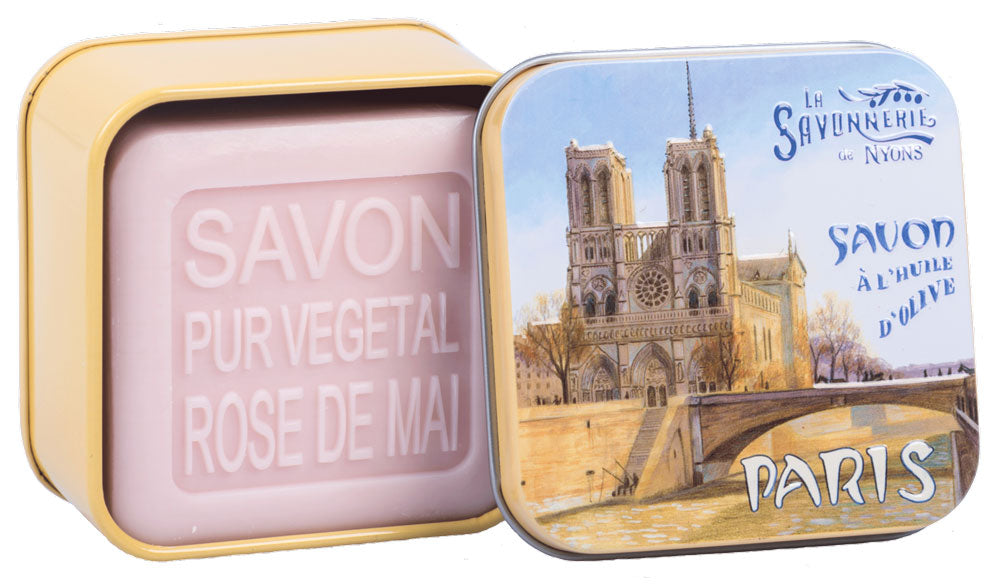 La Savonnerie de Nyons Square Metal Tin Notre Dame 100g/3.52oz