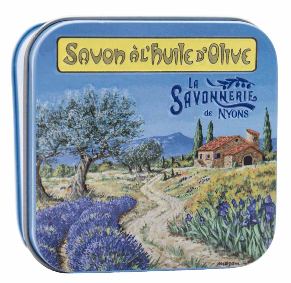 Experience the soothing allure of Provence with our "Provençal Landscape" metal box, featuring a 100g lavender-scented soap. Our unique soap, redolent with the timeless aroma of lavender, brings the calm and comfort of Provence into your daily skincare routine.