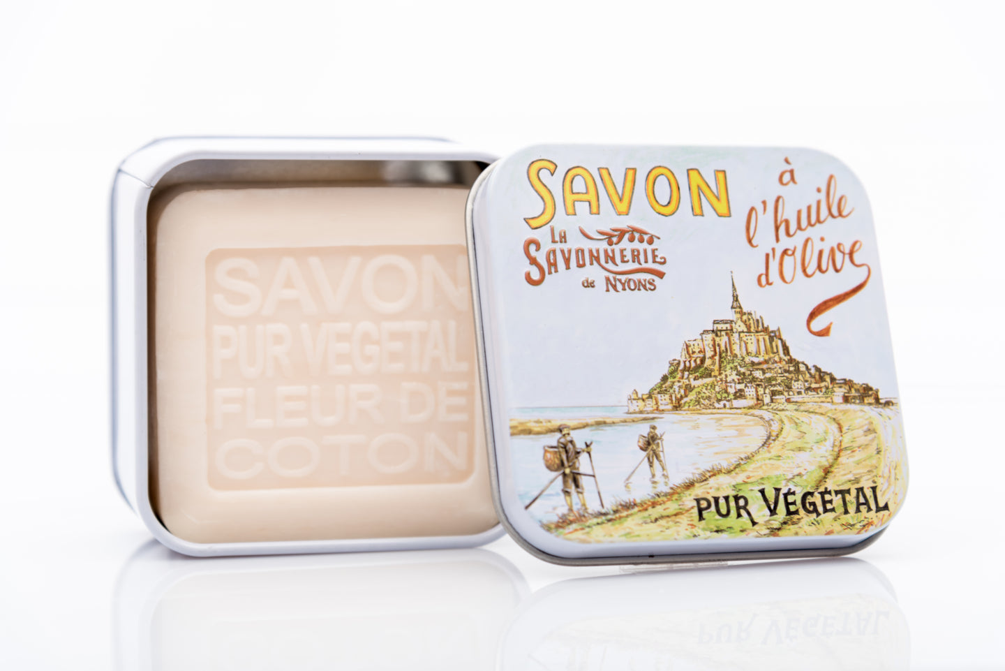 La Savonnerie de Nyons metal box  "Le Mont Saint-Michel" 100g/ 3.52 oz