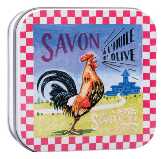 La Savonnerie de Nyons Tin Box Rooster 100g/ 3.52 oz