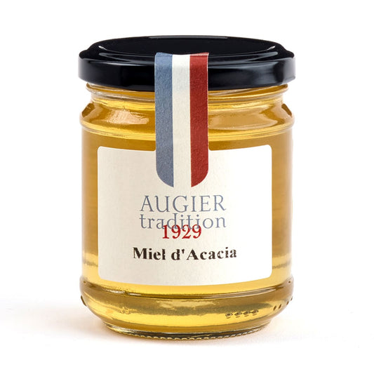 Augier Tradition Acacia Honey is a spring-harvested monofloral honey from France. It is a honey that is appropriate for all times; its flowing texture and subtle flavor delight both young and elderly.