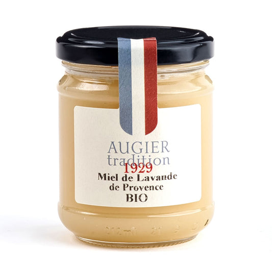 Augier Tradition Lavender Honey Bio label rouge is a Provence-style honey that is gathered from late June to early August.