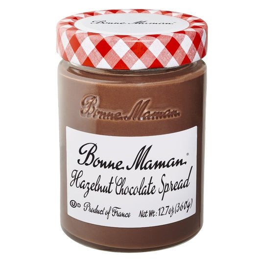 Bonne Maman Hazelnut Chocolate Spread is made with top-quality, natural ingredients, including 20% hazelnuts and no palm oil. After the hazelnuts are carefully chosen and gently roasted, they are mixed with cocoa to make a rich, creamy chocolate spread with hints of hazelnuts.
