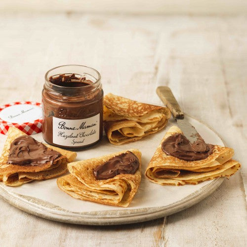 Perfect for the whole family at breakfast, simply spread on morning sourdough, warm toast, buttery croissants, or brioche, Bonne Maman Hazelnut Chocolate Spread also makes a satisfying snack any time of the day when added to French crêpes or crispy waffles.