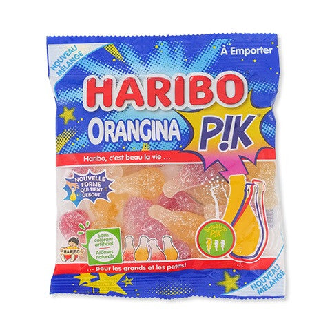 Haribo Orangina Pik gives a culinary experience that is not only unique but also delectable, and they do it by drawing inspiration from the well-known soda Orangina. Feel the explosion of citrus notes, including orange, grapefruit, and lemon, which are well balanced by a light tang.