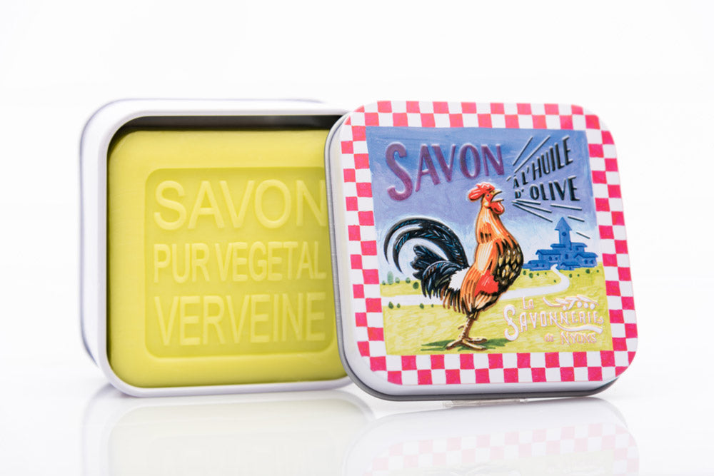 La Savonnerie de Nyons Tin Box Rooster 100g/ 3.52 oz