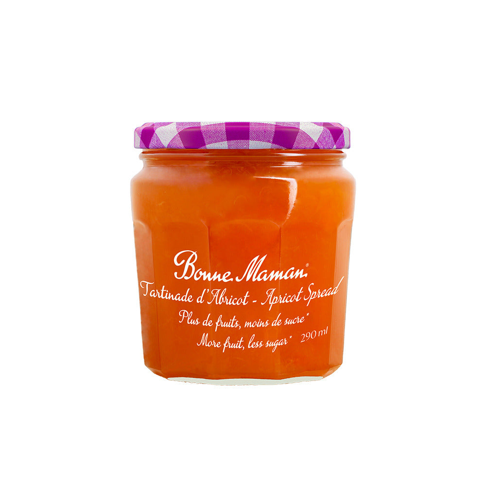 Bonne Maman's naturally fruity apricot spread contains more fruits and has 38% less sugar