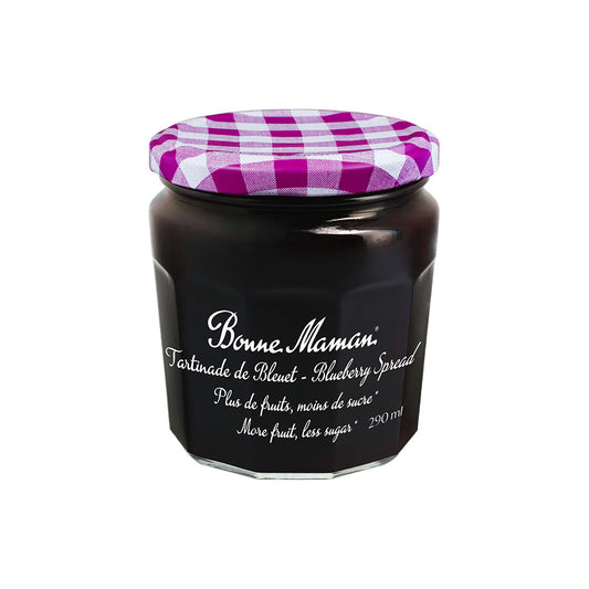 The sugar content of our Bonne Maman naturally fruity wild blueberry spread is 38 percent lower than that of standard jams, and it does not include any additives.