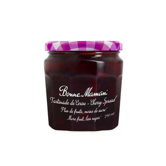 Bonne Maman's More fruit, less sugar in comparison to our traditional jams, Cherry Spread contains 38 percent less sugar and an increased fruit content.