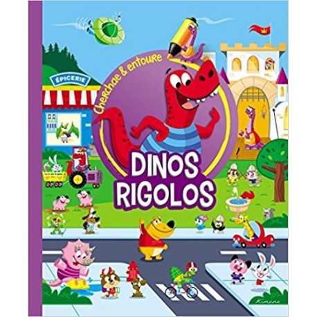Search and Find Dinos Funny French Edition