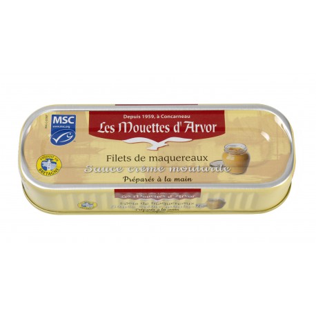 Les Mouettes d'Arvor mackerel MSC* fillets in mustard sauce