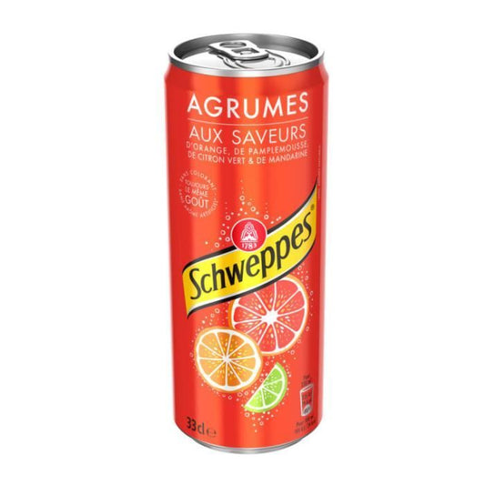 Schweppes Soft Drink 4 Citrus Fruits is a delightful soft drink made with natural citrus tastes and other natural flavors, as well as sugar and sweeteners, that is available in four different varieties.